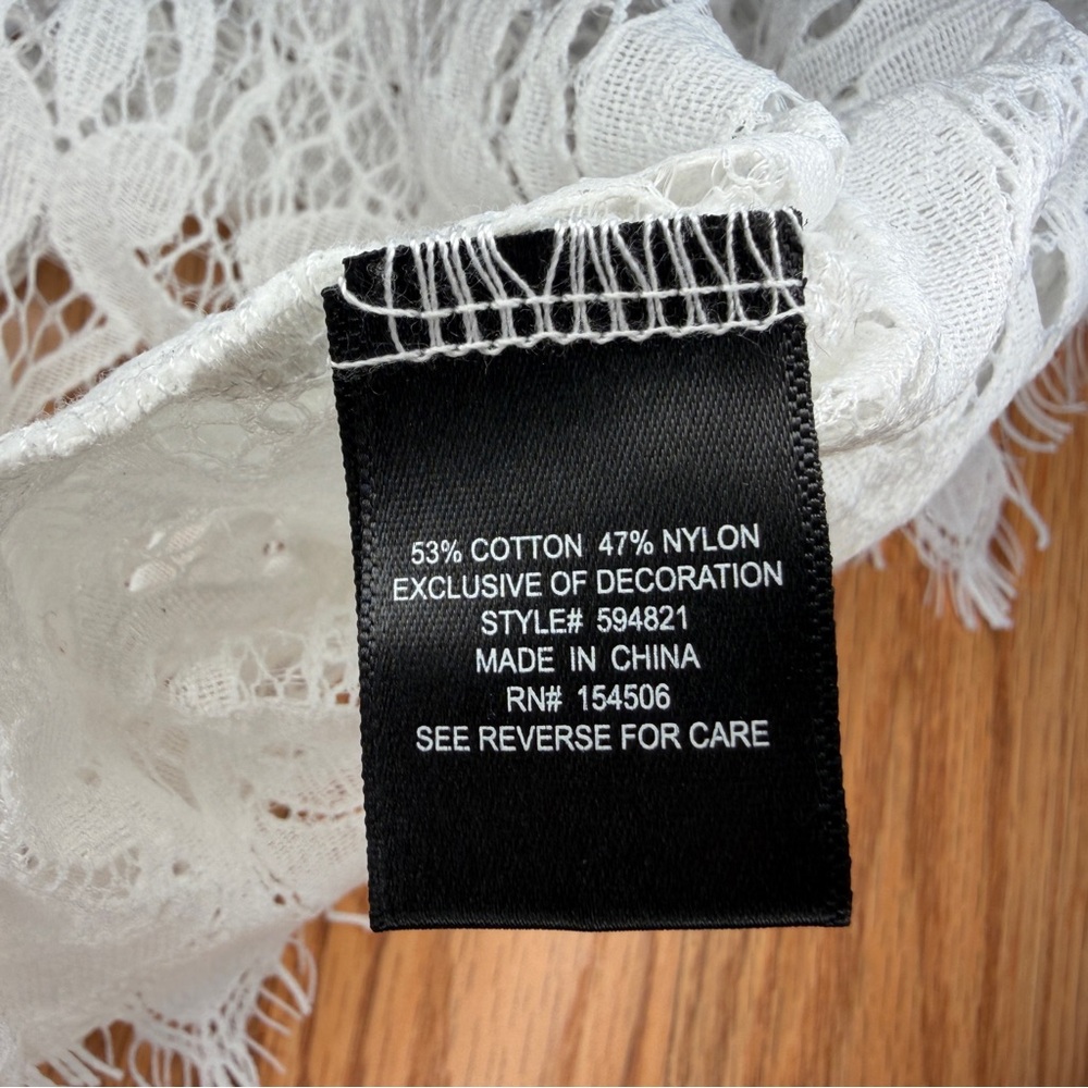 White Lace 3X Swim Cover Up Dress Beach Boho Resort Colleen Lopez Flowy Sleeve - Picture 9 of 12